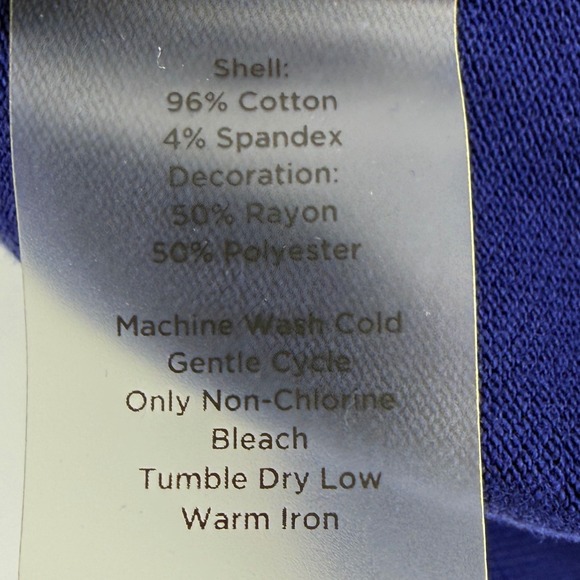 Talbots Woman Navy Blue Flamingo Embroidered Polo Dress 2X Cotton Spandex Pique - Picture 6 of 8